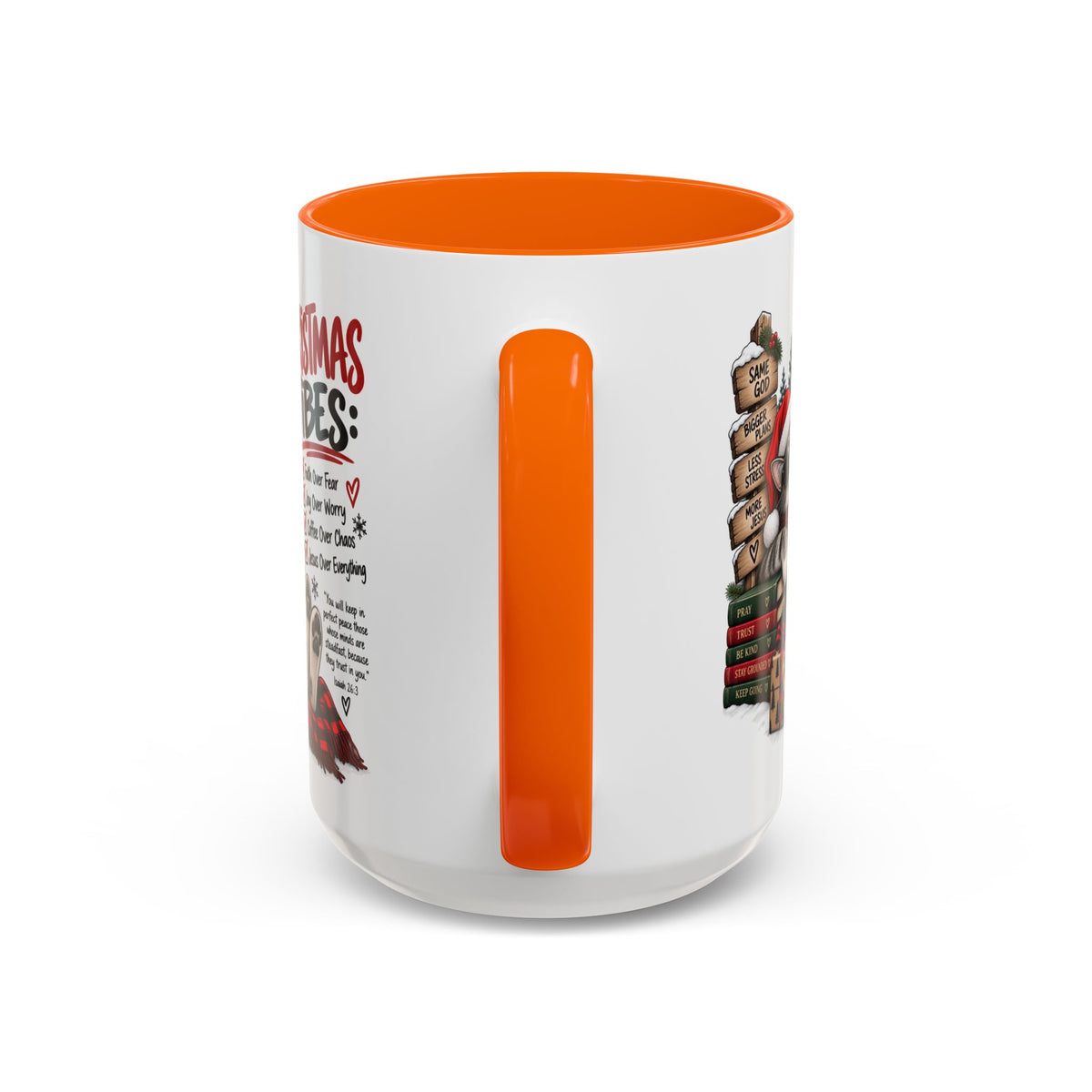 Christmas Vibes: Jesus Over Everything Santa Cat Coffee Mug