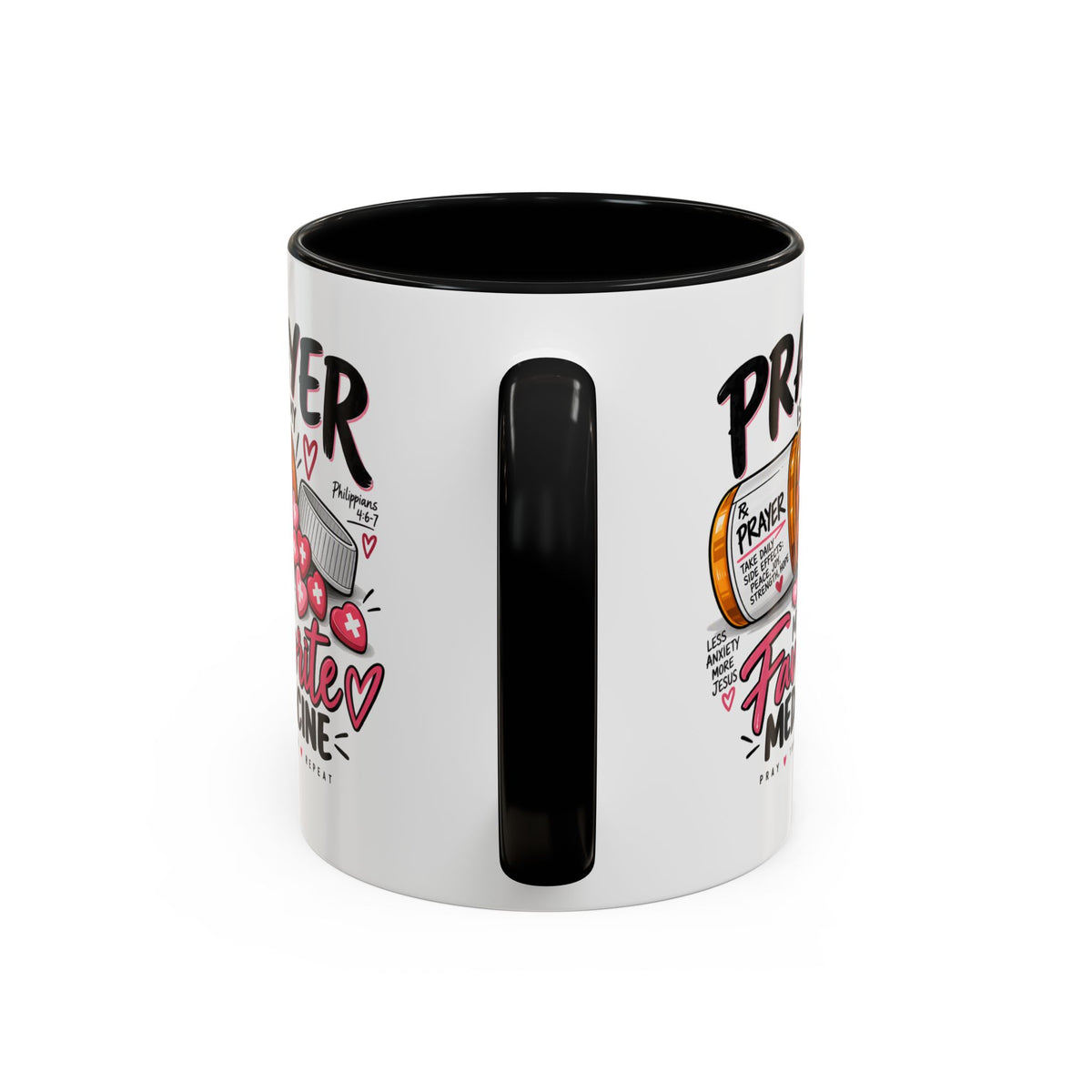 Prayer Is My Favorite Medicine Accent Coffee Mug – Inspirational Religious Gift
