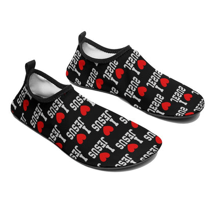 I Love Him Quick Dry Christian Water Shoes for Beach, Pool and Water Activities