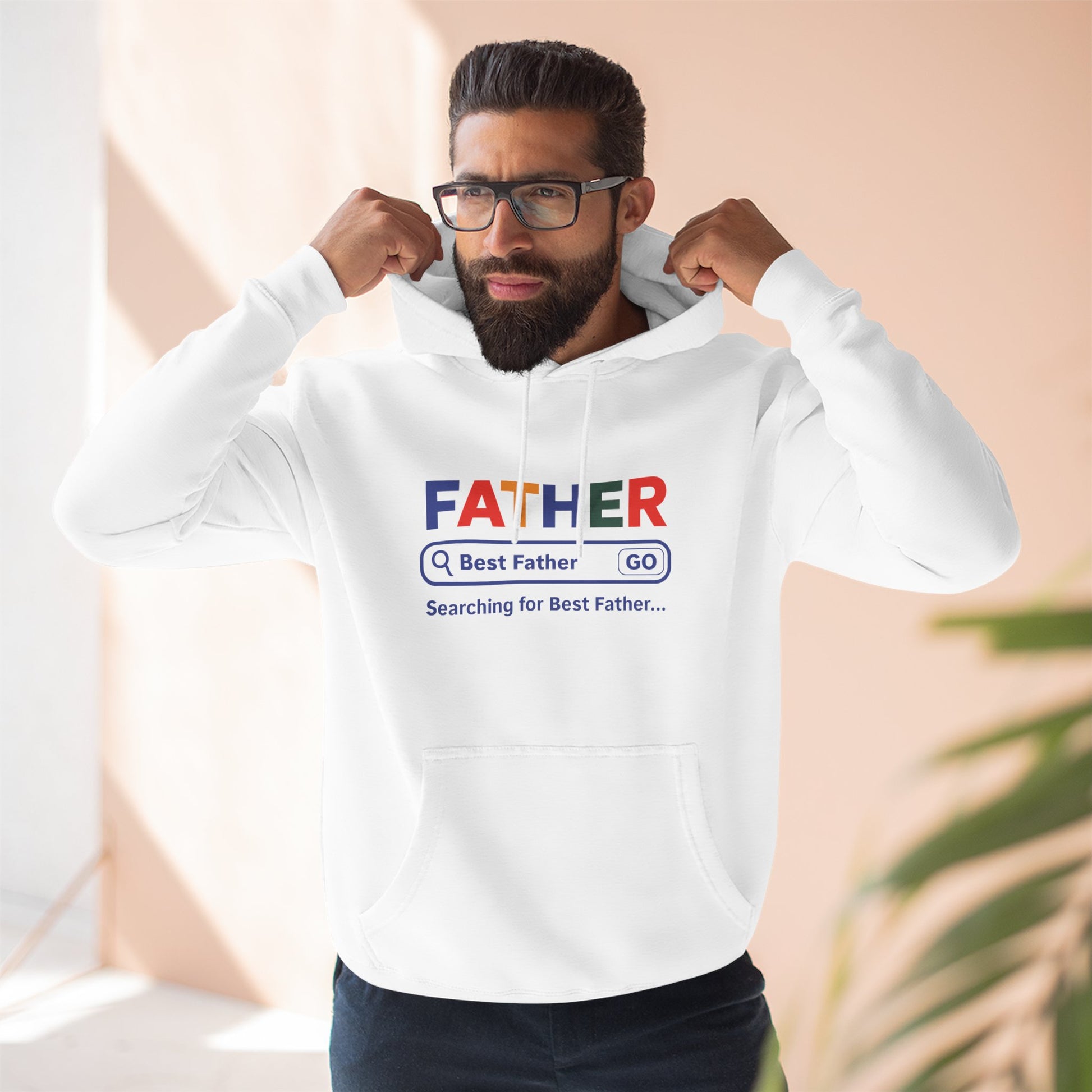 Father's Day Three - Panel Fleece Hoodie, Gift for Dad, Best Father Hoodie, Personalized Father Sweatshirt, Cute Dad Attire - ClaimedbyGodDesigns
