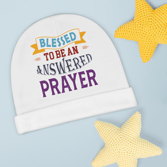 Blessed To Be An Answered Prayer Christian Baby Beanie (AOP) Printify