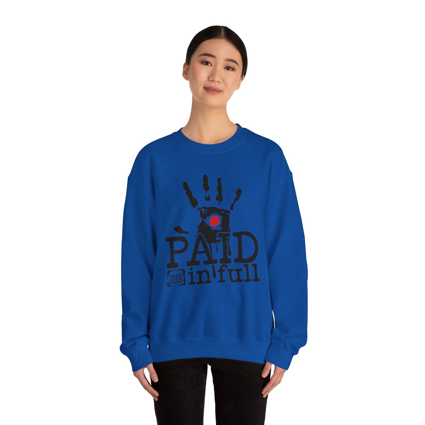 Paid In Full Jesus Paid It All Unisex Heavy Blend™ Crewneck Christian Sweatshirt