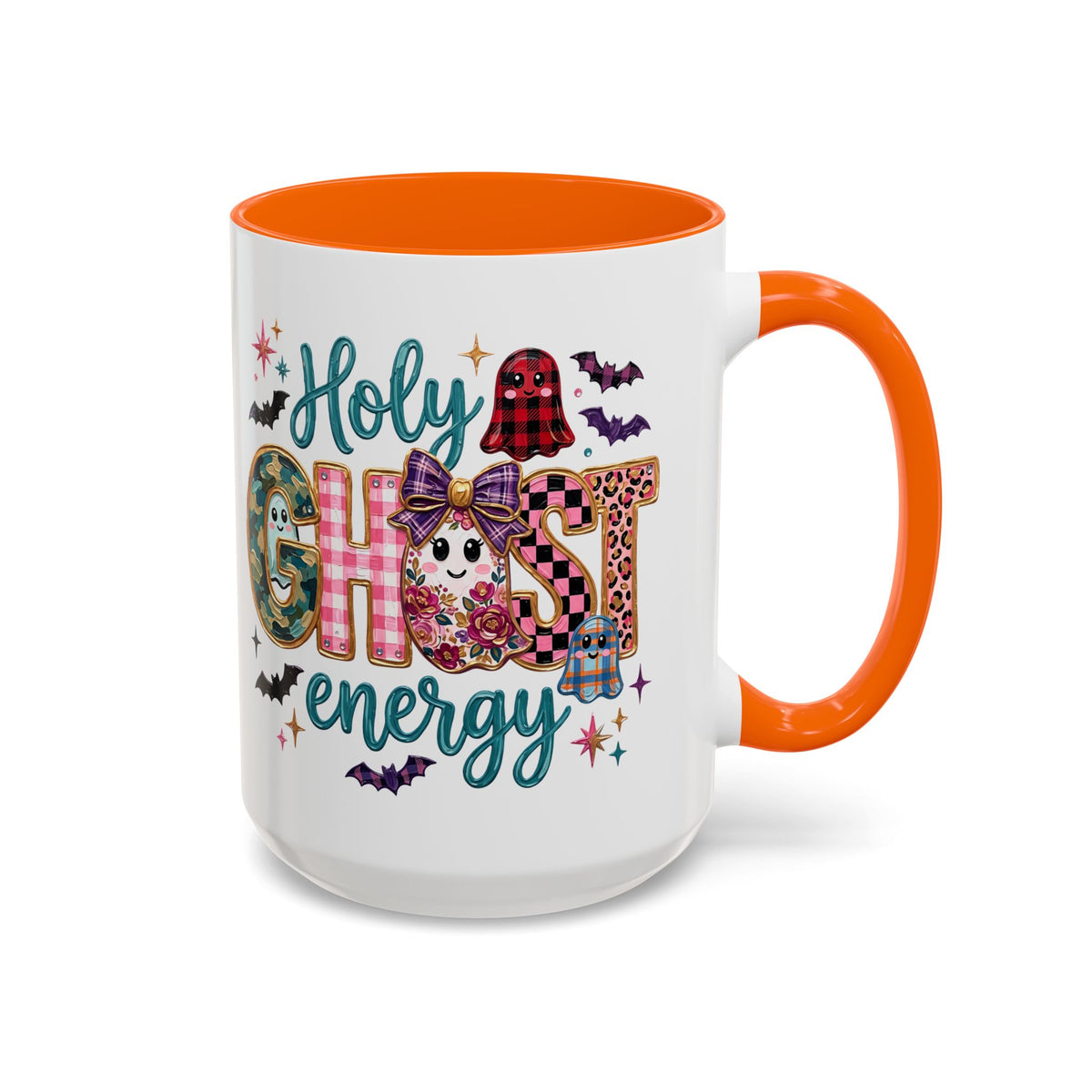 Accent Christian Coffee Mug — "Holy Ghost Energy" Halloween Cute Spooky Ceramic Mug (11/15oz)