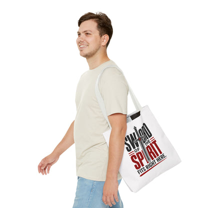 Sword of the Spirit Tote Bag — Christian Faith Inspirational Canvas Tote - ClaimedbyGodDesigns