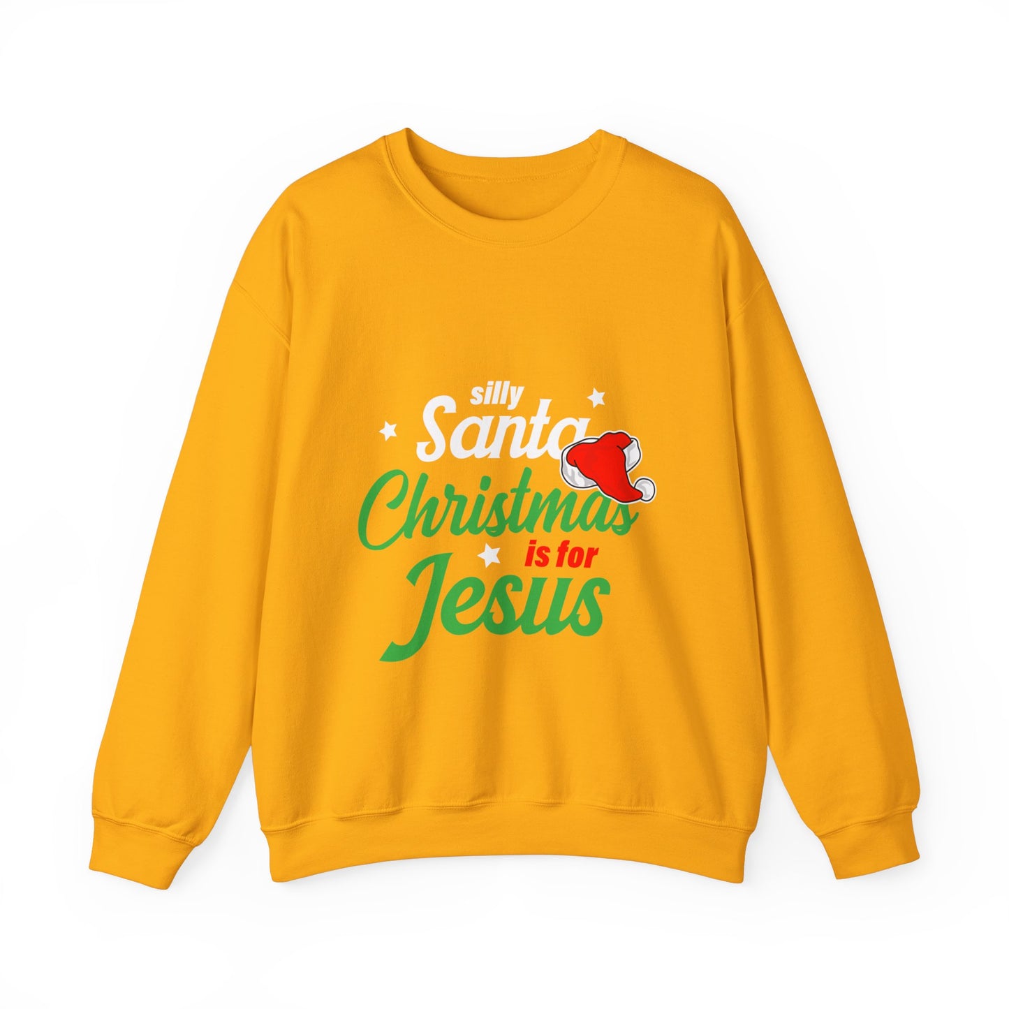 Silly Santa Christmas Is For Jesus (Christmas Themed) Unisex Heavy Blend™ Crewneck Christian Sweatshirt