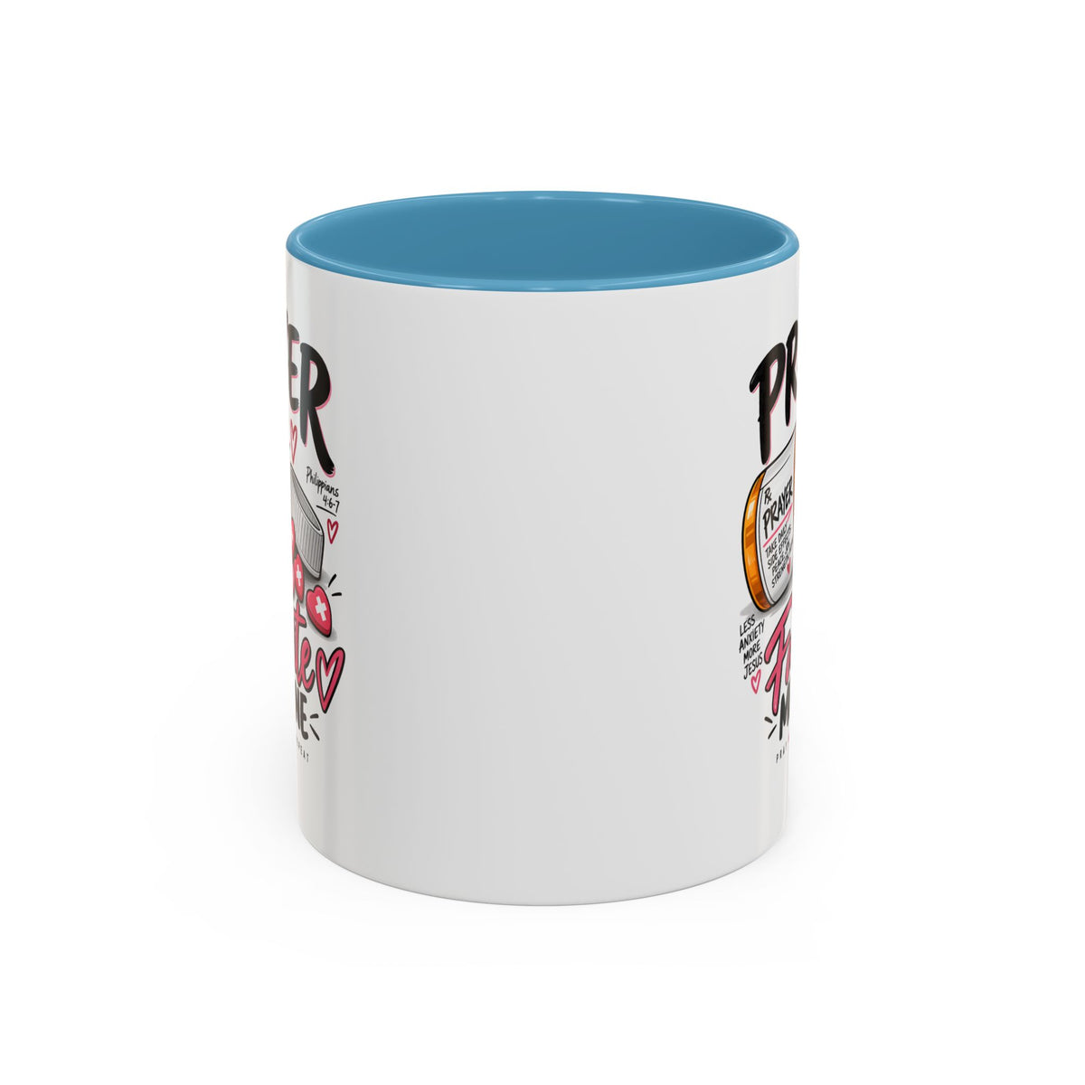 Prayer Is My Favorite Medicine Accent Coffee Mug – Inspirational Religious Gift