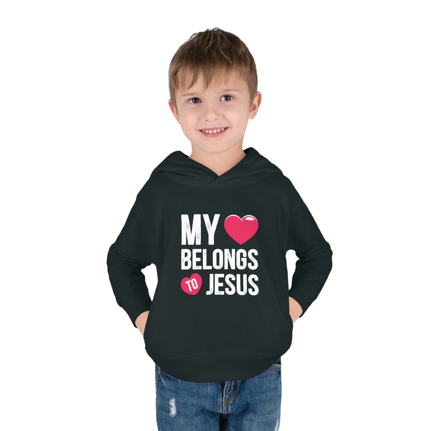 My Heart Belongs To Jesus Christian Toddler Pullover Fleece Hooded Sweatshirt