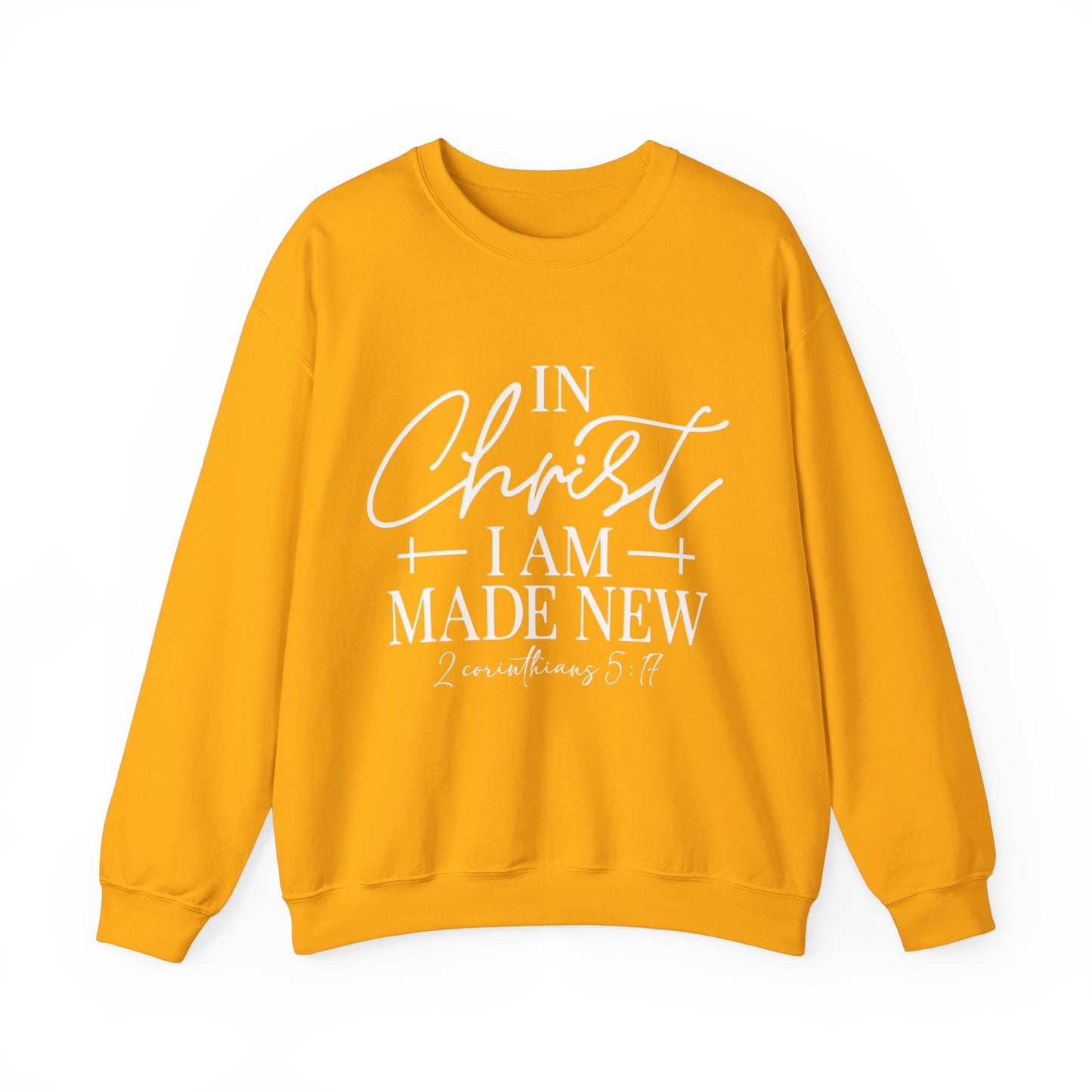 2 Corinthians 5:17 In Christ I Am Made New Unisex Heavy Blend™ Crewneck Christian Sweatshirt