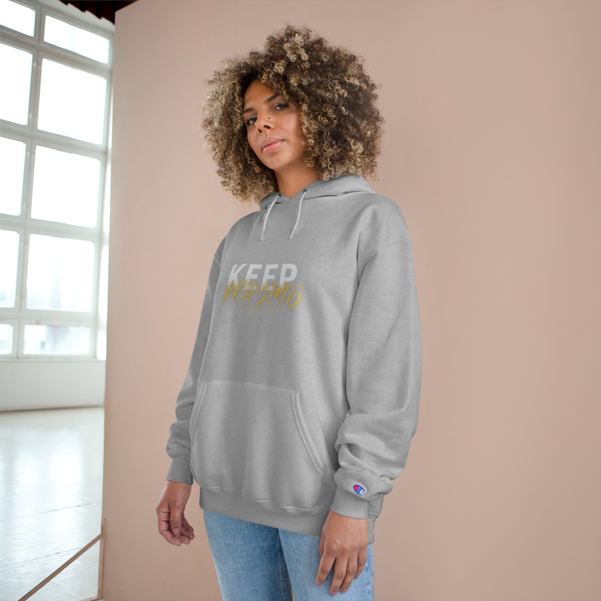 Keep Praying Christian Unisex Champion Hoodie Printify