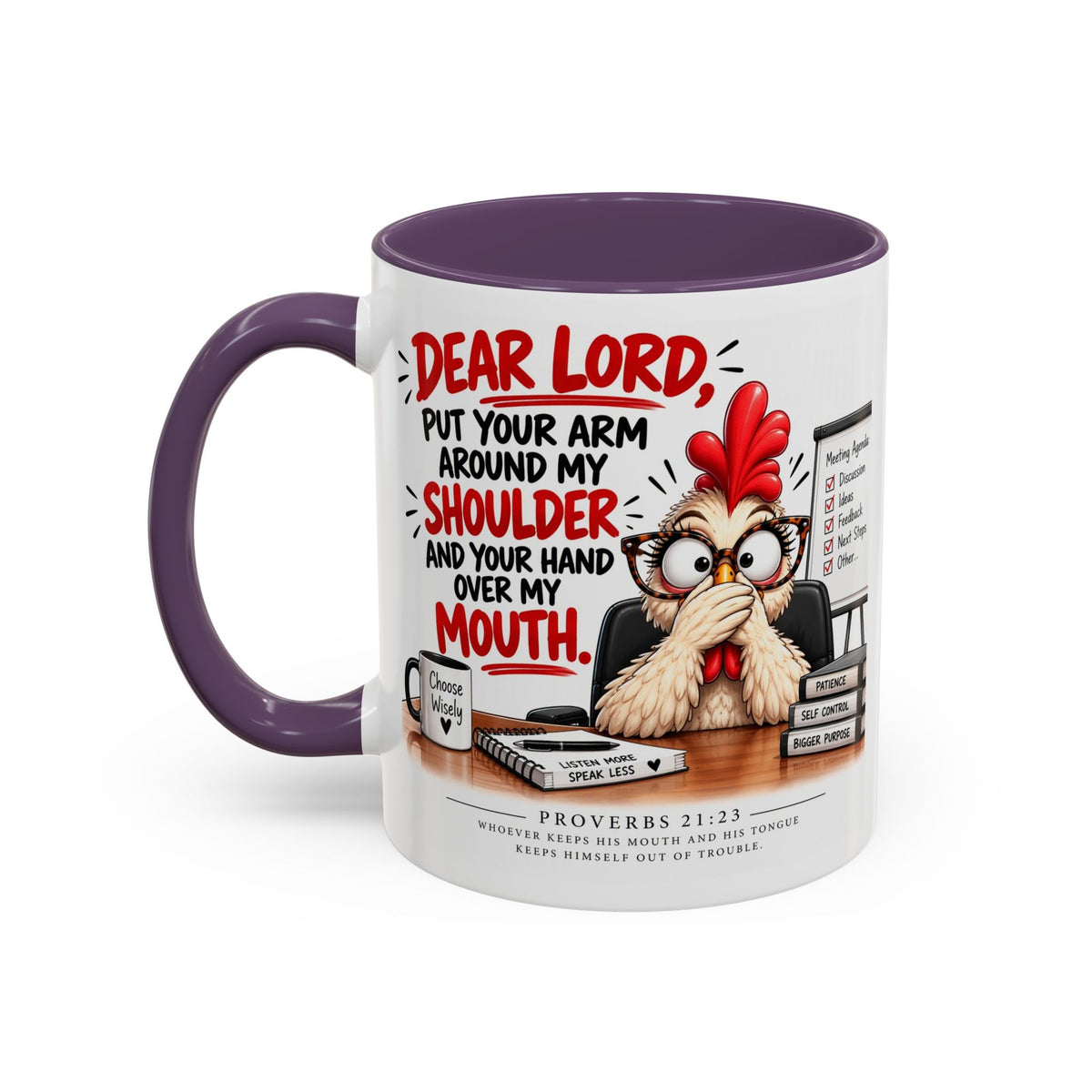 Christian Coffee Mug — "Dear Lord, Put Your Arm Around My Shoulder" Inspirational Ceramic Mug