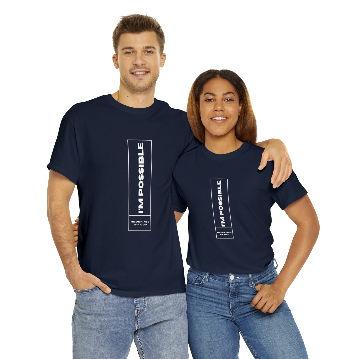 I'm Possible Redefined By God Unisex Heavy Cotton Tee Printify