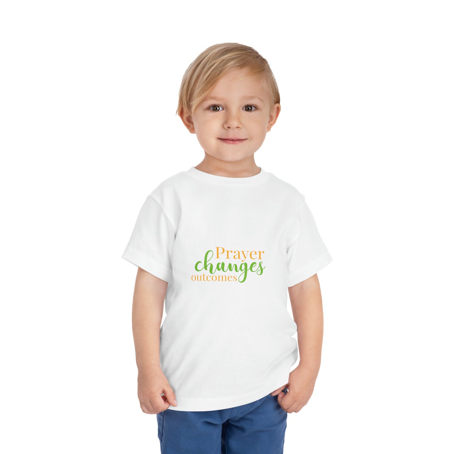 Prayer Changes Outcomes Toddler Christian T-Shirt Printify