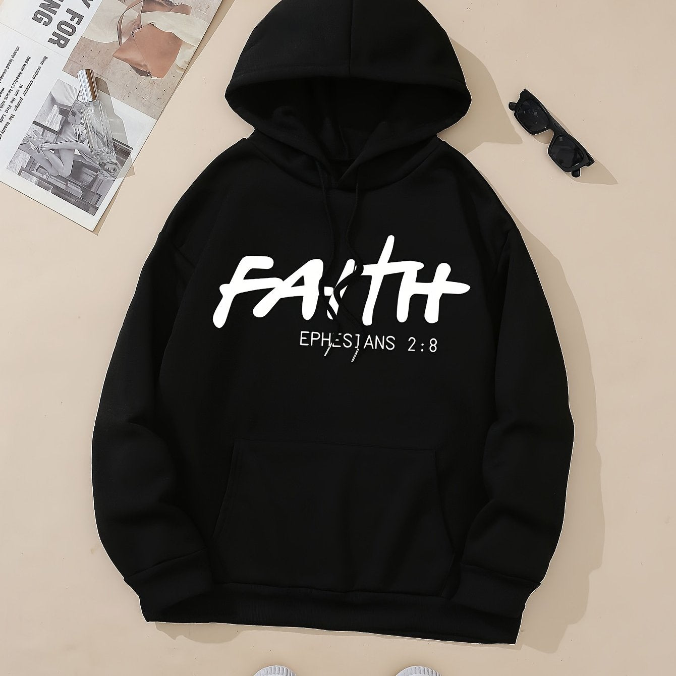 Ephesians 2:8 Faith Women's Christian Pullover Hooded Sweatshirt claimedbygoddesigns