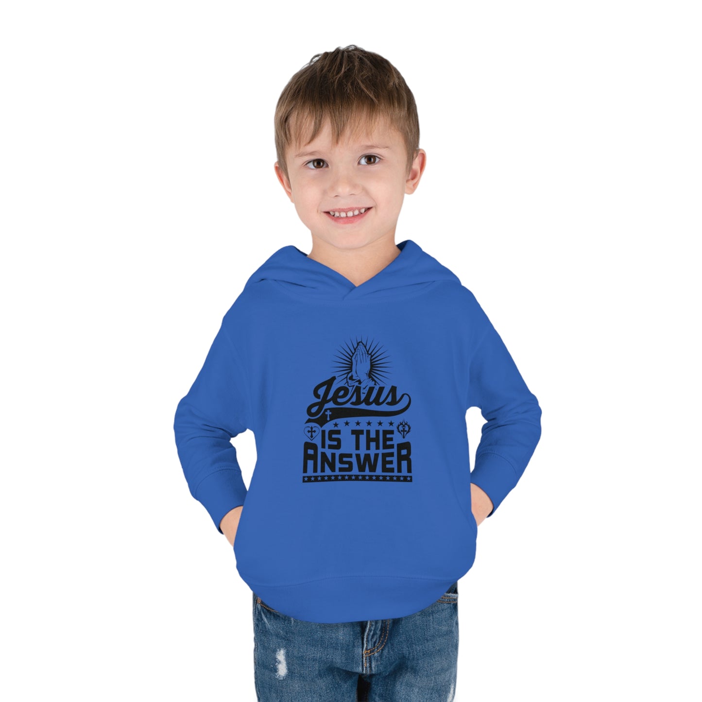 Jesus Is The Answer Christian Toddler Pullover Fleece Hooded Sweatshirt