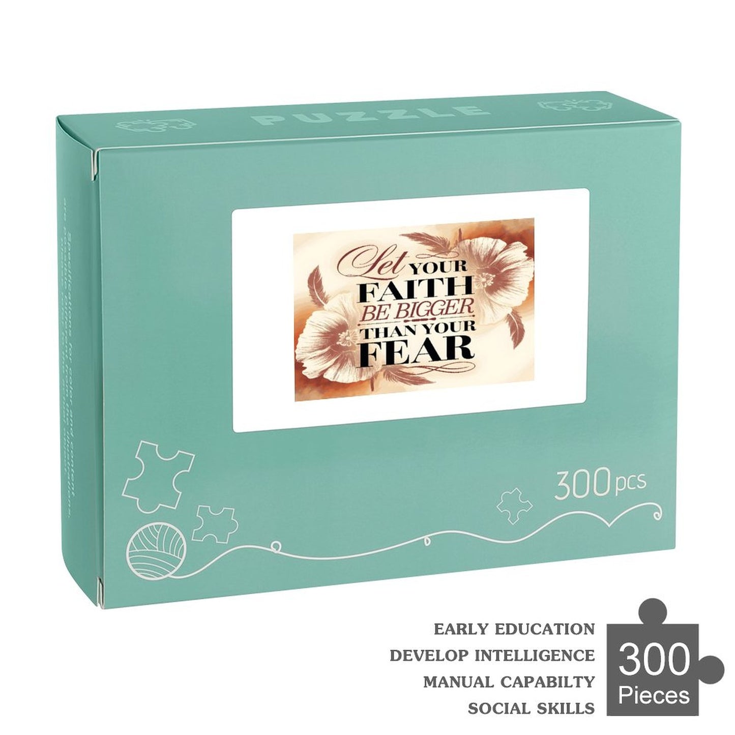 Let Your Faith Be Bigger Than Your Fears Christian Horizontal Wooden Puzzle