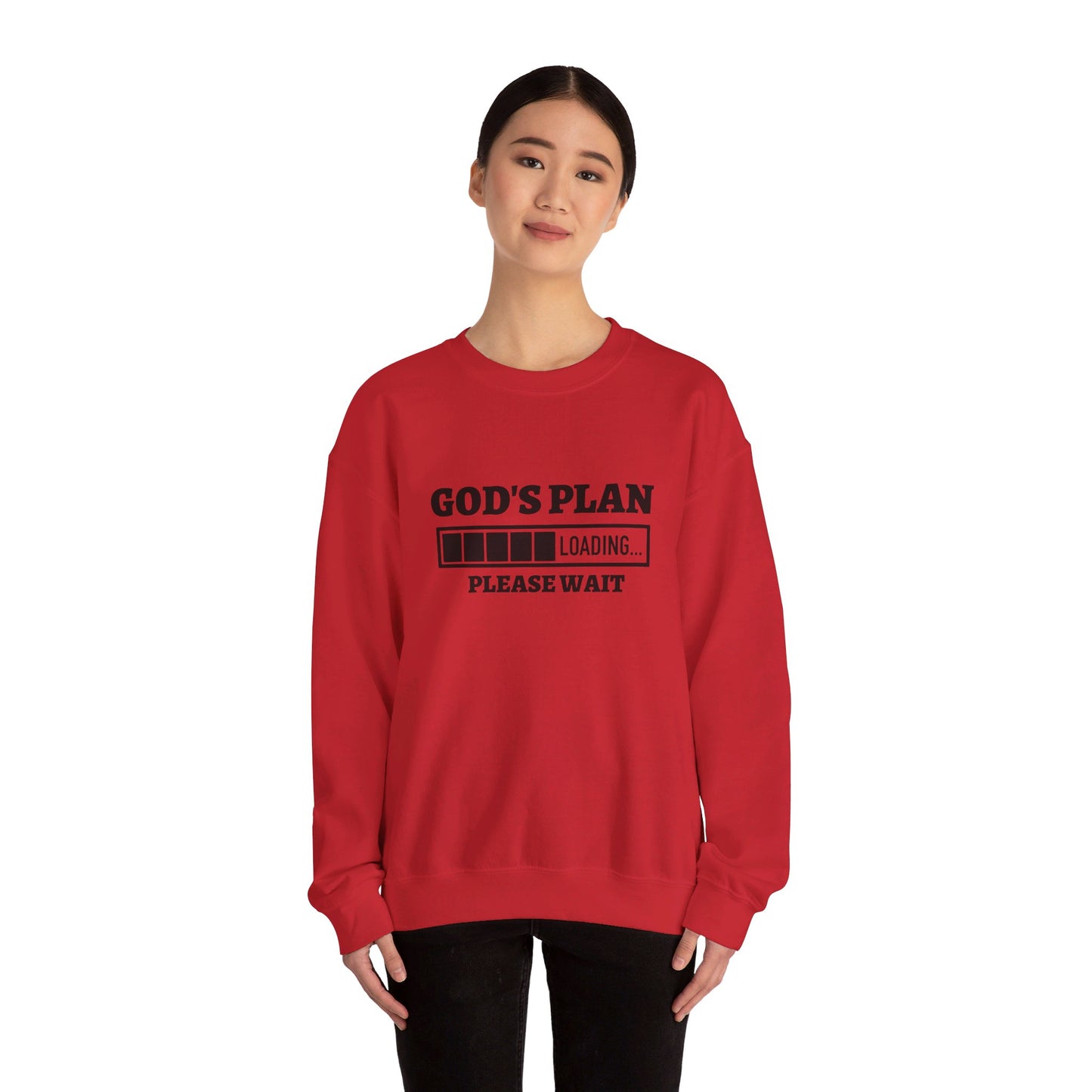 God's Plan Loading Unisex Heavy Blend™ Crewneck Christian Sweatshirt