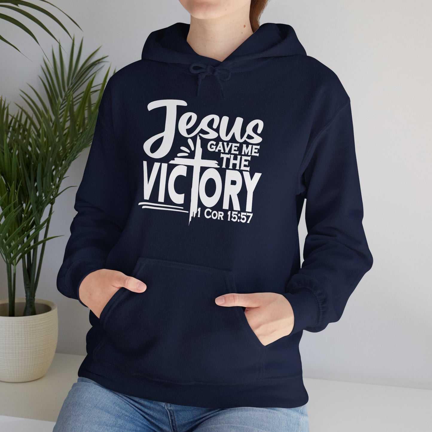 Jesus Gave Me The Victory Unisex Christian Hooded Pullover Sweatshirt