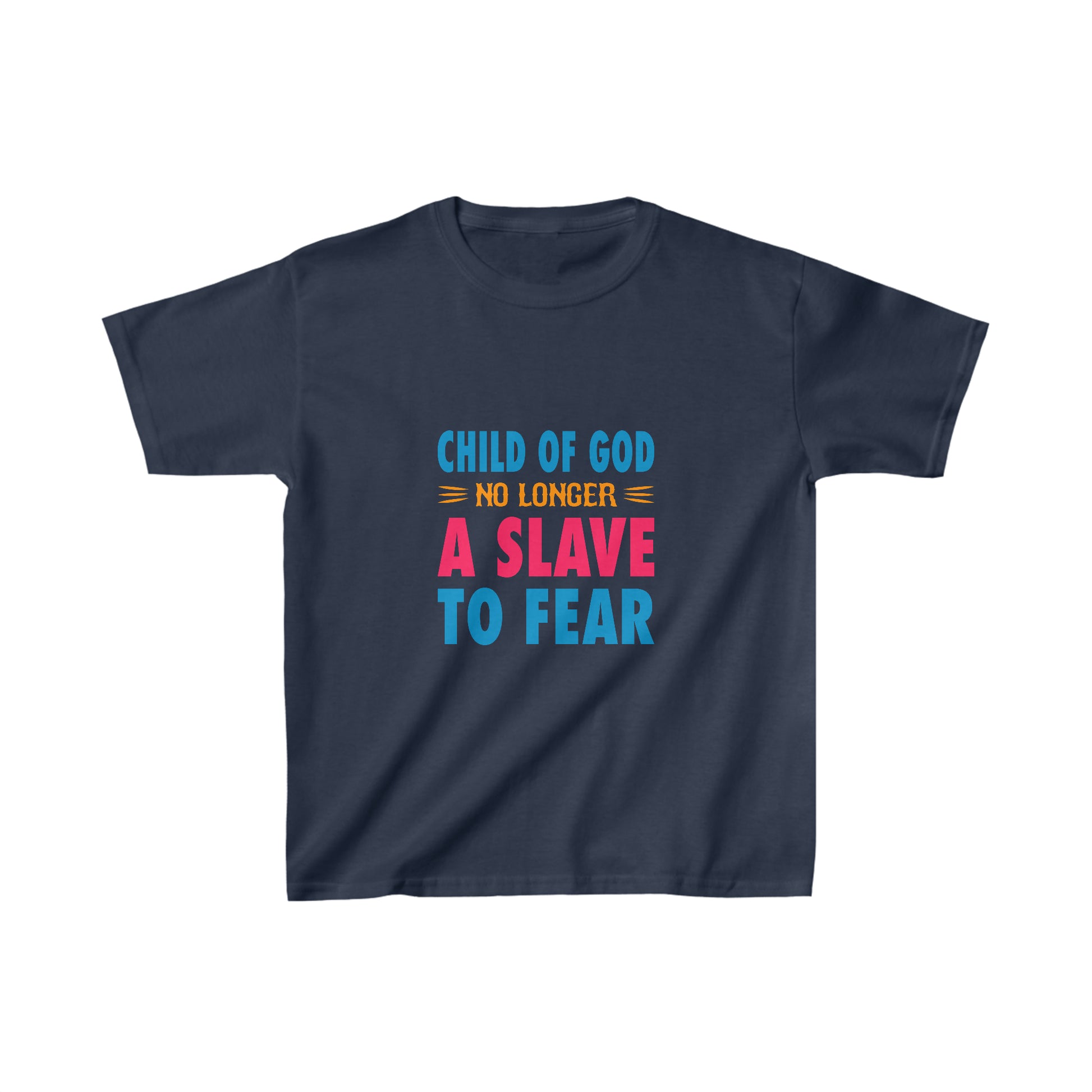 Child Of God No Longer A Slave To Fear Youth Christian T-Shirt Printify