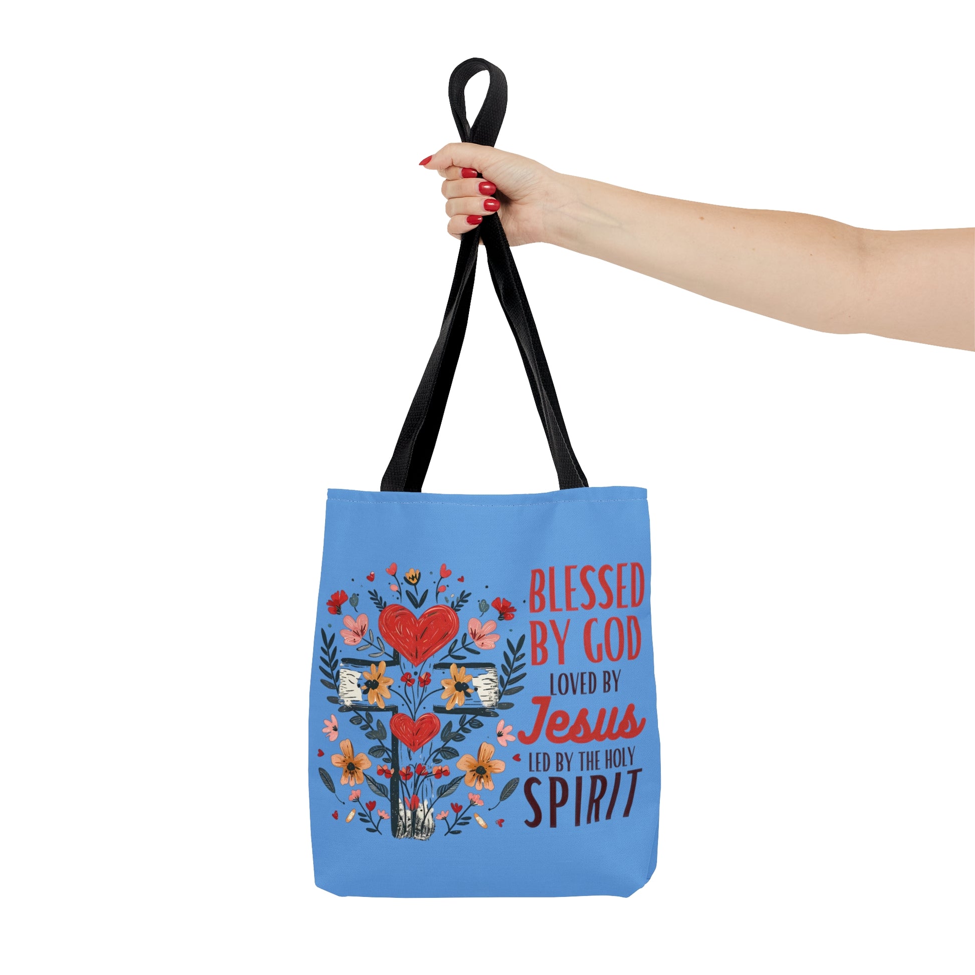 Blessed By God Loved By Jesus Led By The Holy Spirit Christian Tote Bag Printify