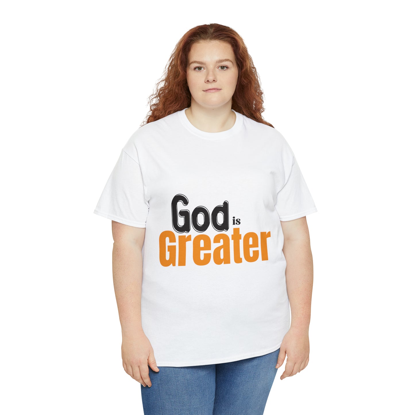 God Is Greater Unisex Heavy Cotton Tee Printify