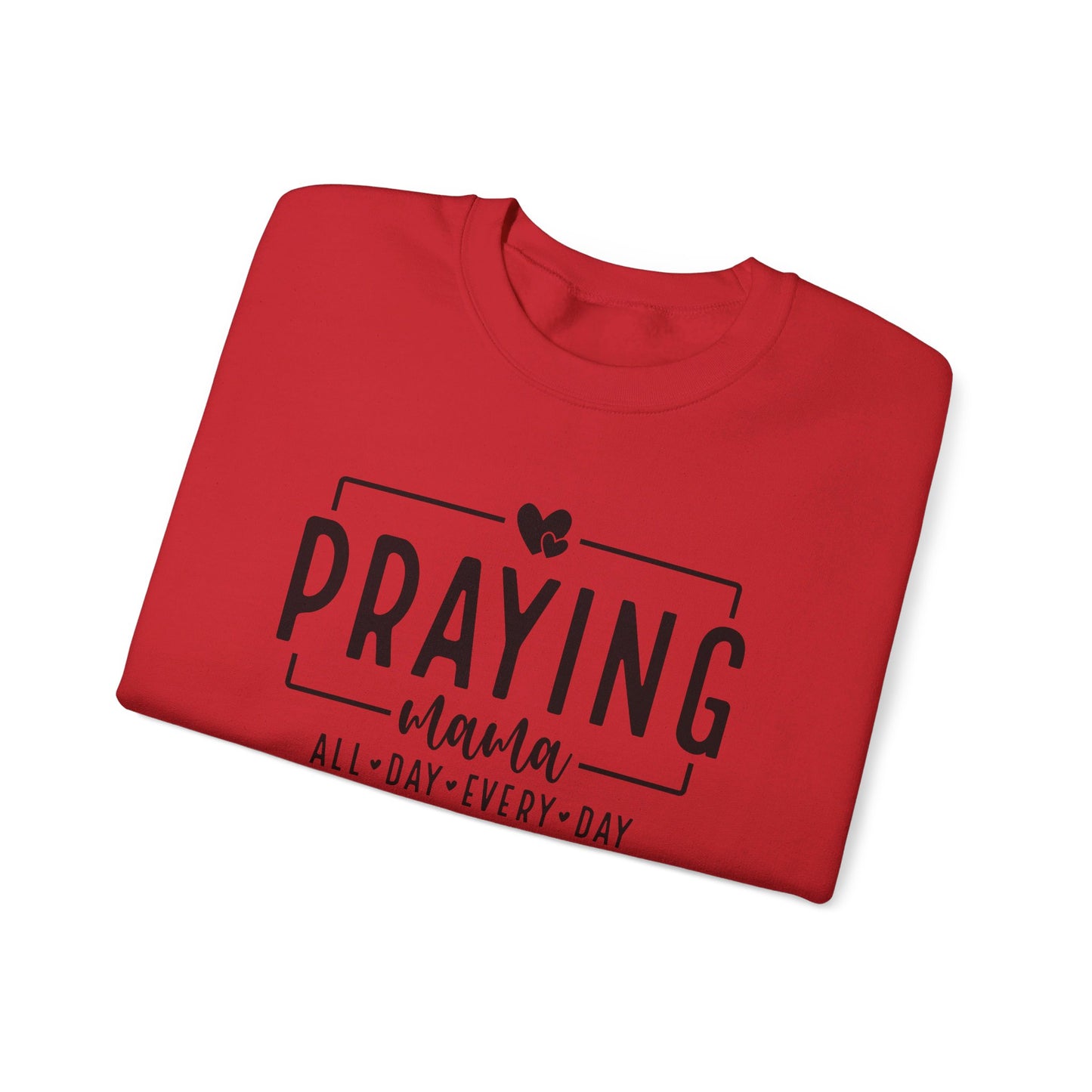 Praying Mama All Day Every Day Women's Heavy Blend™ Crewneck Christian Sweatshirt