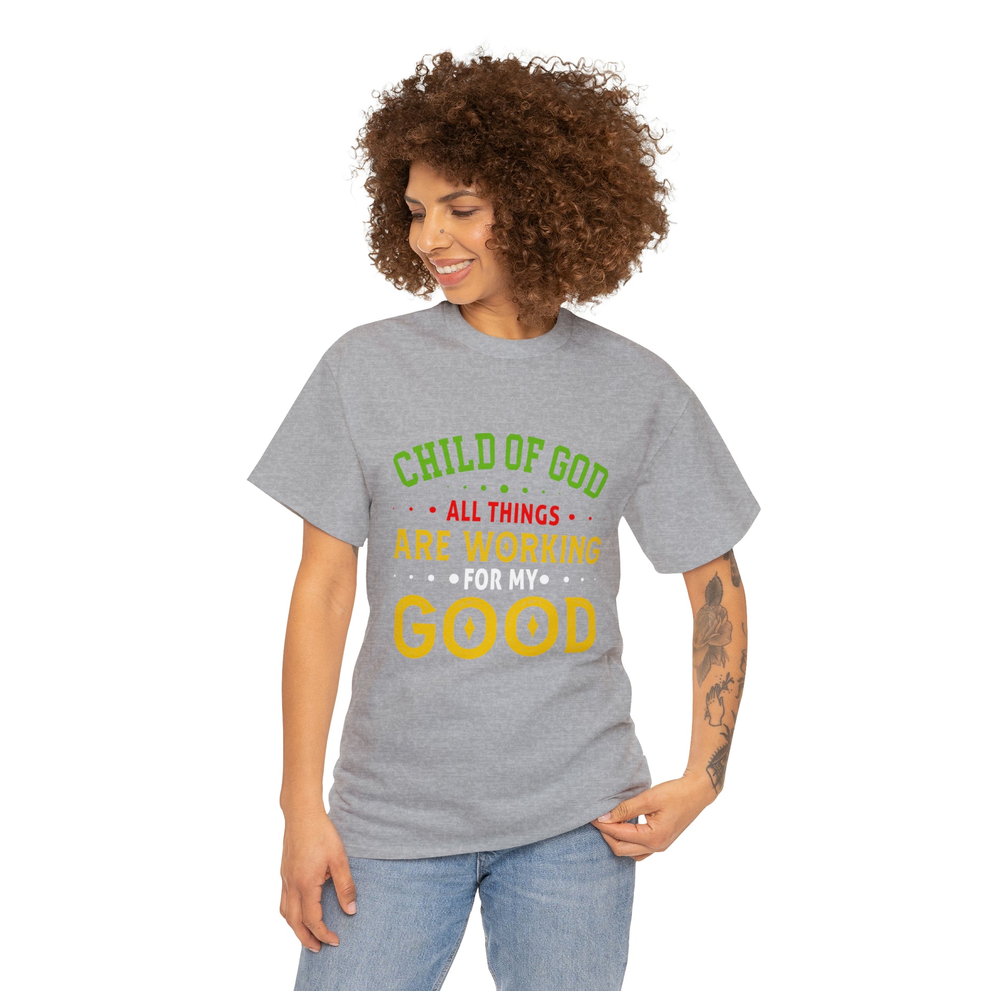 Child Of God All Things Are Working For My Good Unisex Heavy Cotton Tee Printify