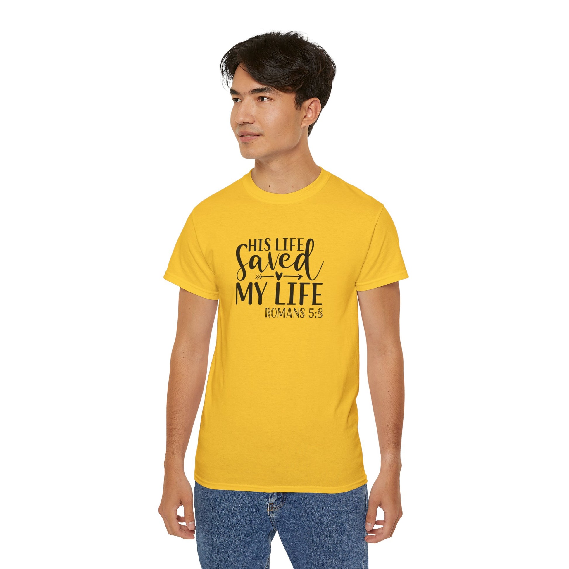 His Life Saved My Life Unisex Christian Ultra Cotton Tee Printify