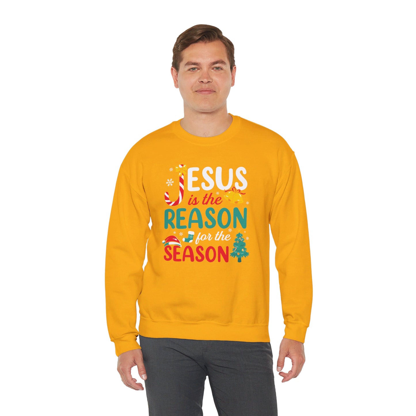 Jesus Is The Reason For The Season Christmas Unisex Heavy Blend™ Crewneck Christian Sweatshirt