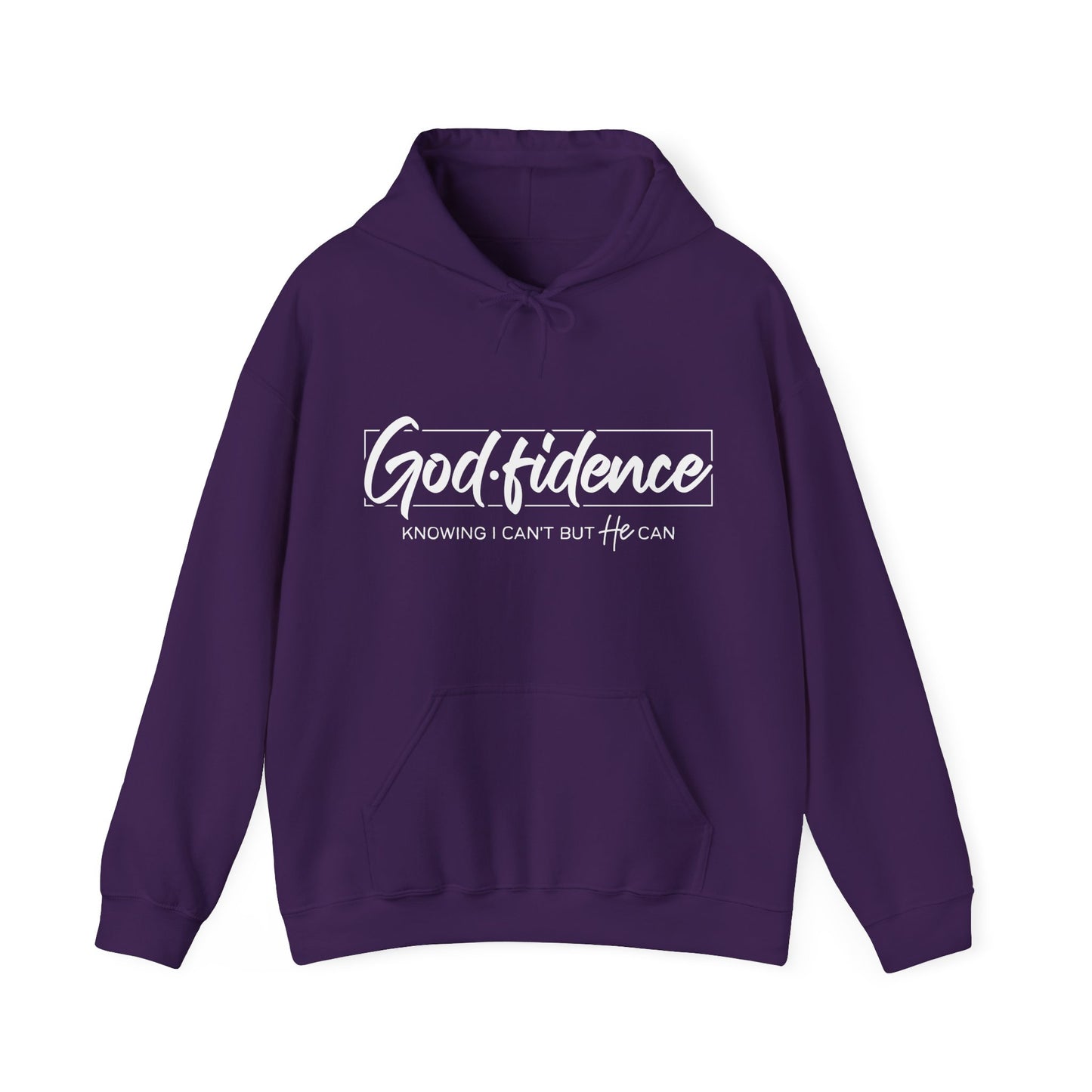 Christian Hooded Sweatshirt -Confidence In Him Knowing I Can't But He Can