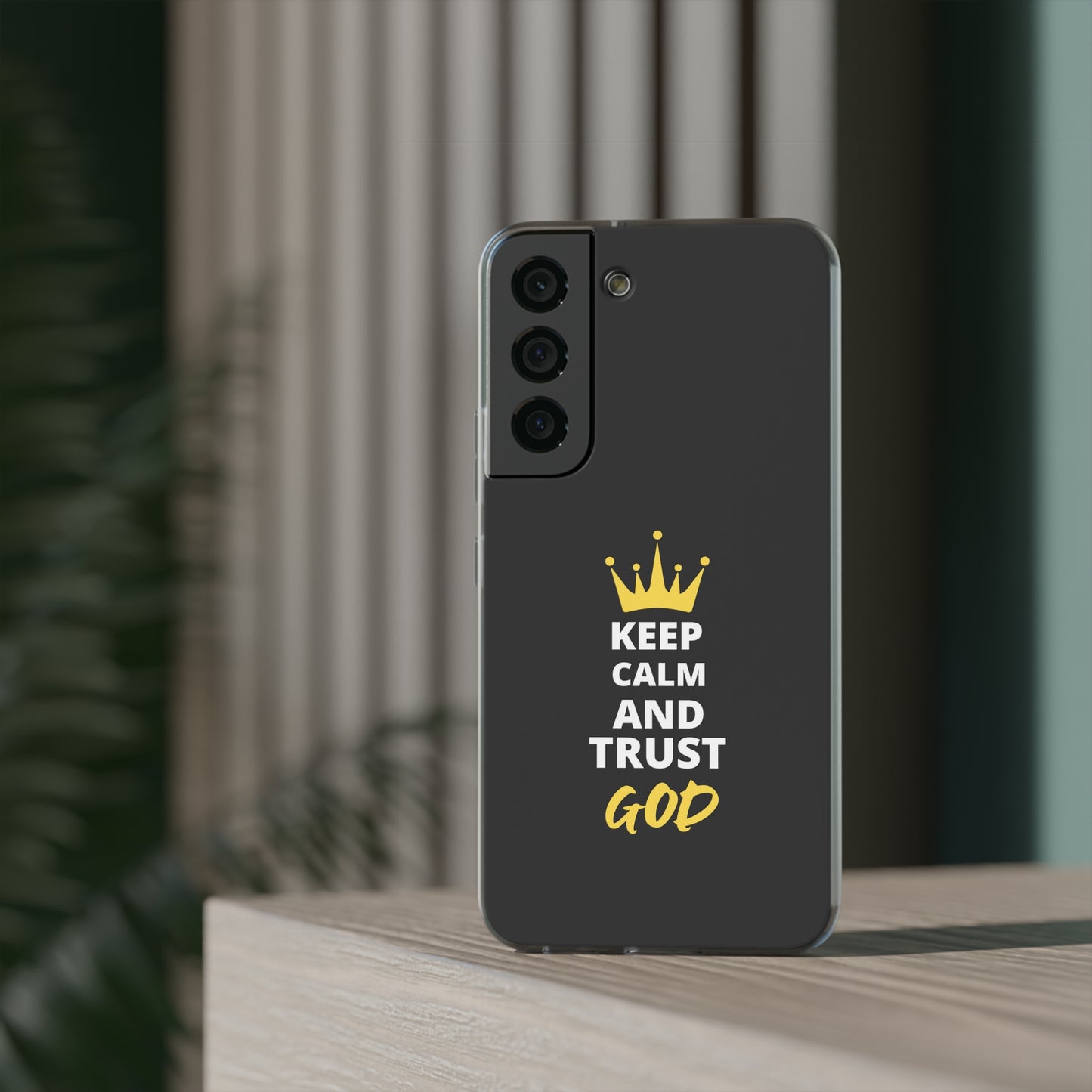 Keep Calm And Trust God Christian Flexi Phone Case Printify