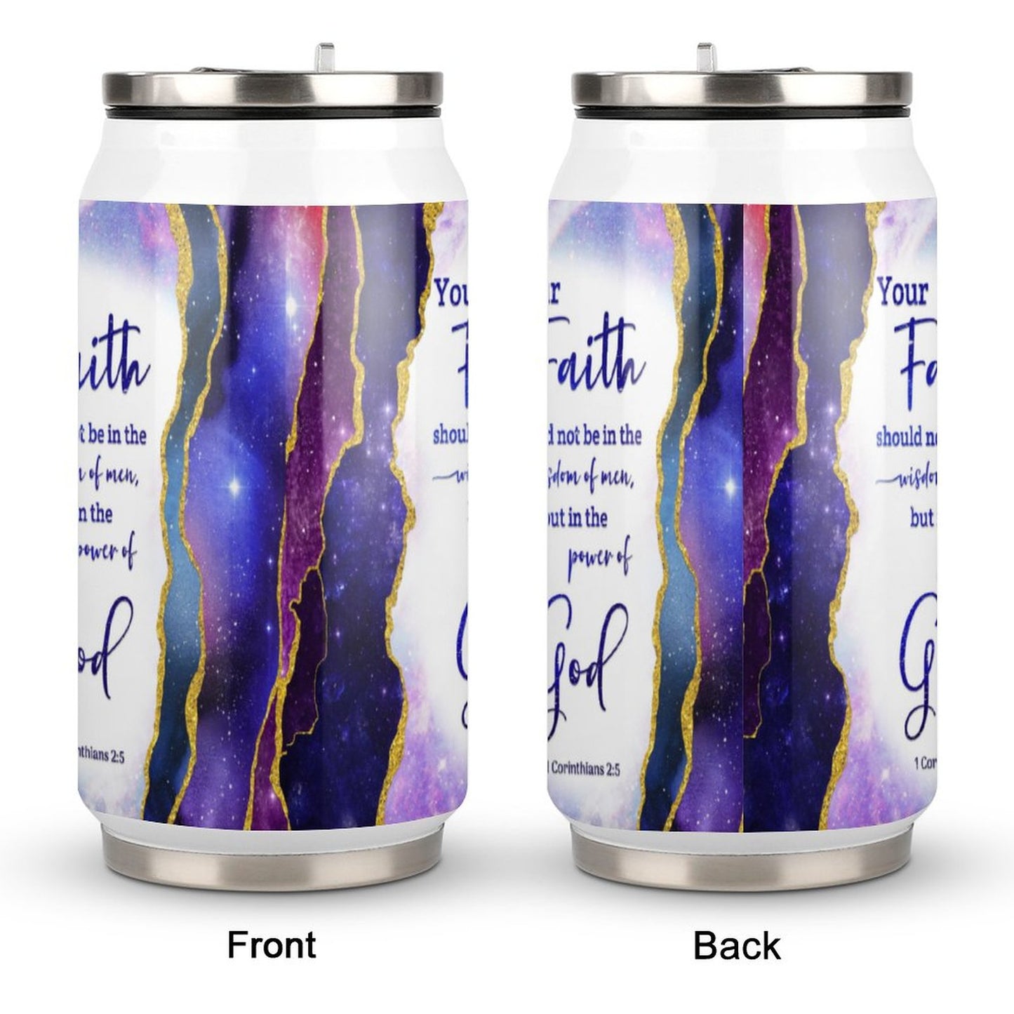 Your Faith Should Be In The Power of God Christian Stainless Steel Tumbler with Straw SALE-Personal Design