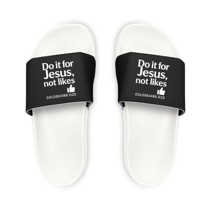 Faith - Inspired Men's Sandals, Casual Summer Footwear, Comfortable Slide Sandals, Religious Gift, Inspirational Sandals - ClaimedbyGodDesigns