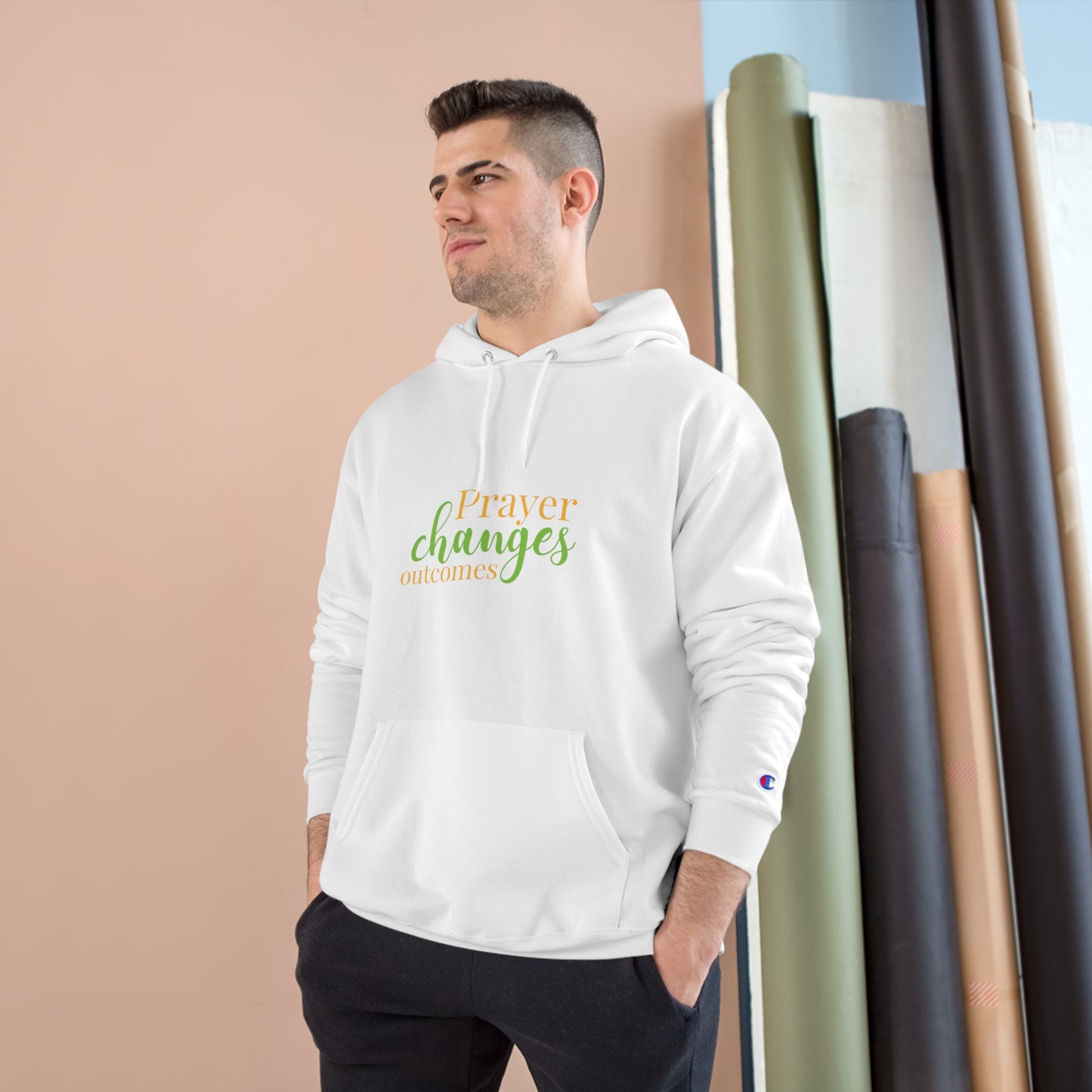 Prayer Changes Outcomes Unisex Champion Hoodie