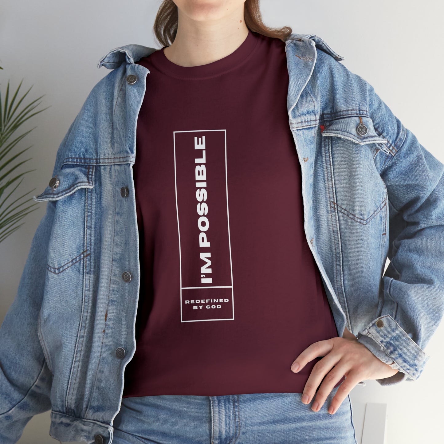 I'm Possible Redefined By God Unisex Heavy Cotton Tee Printify