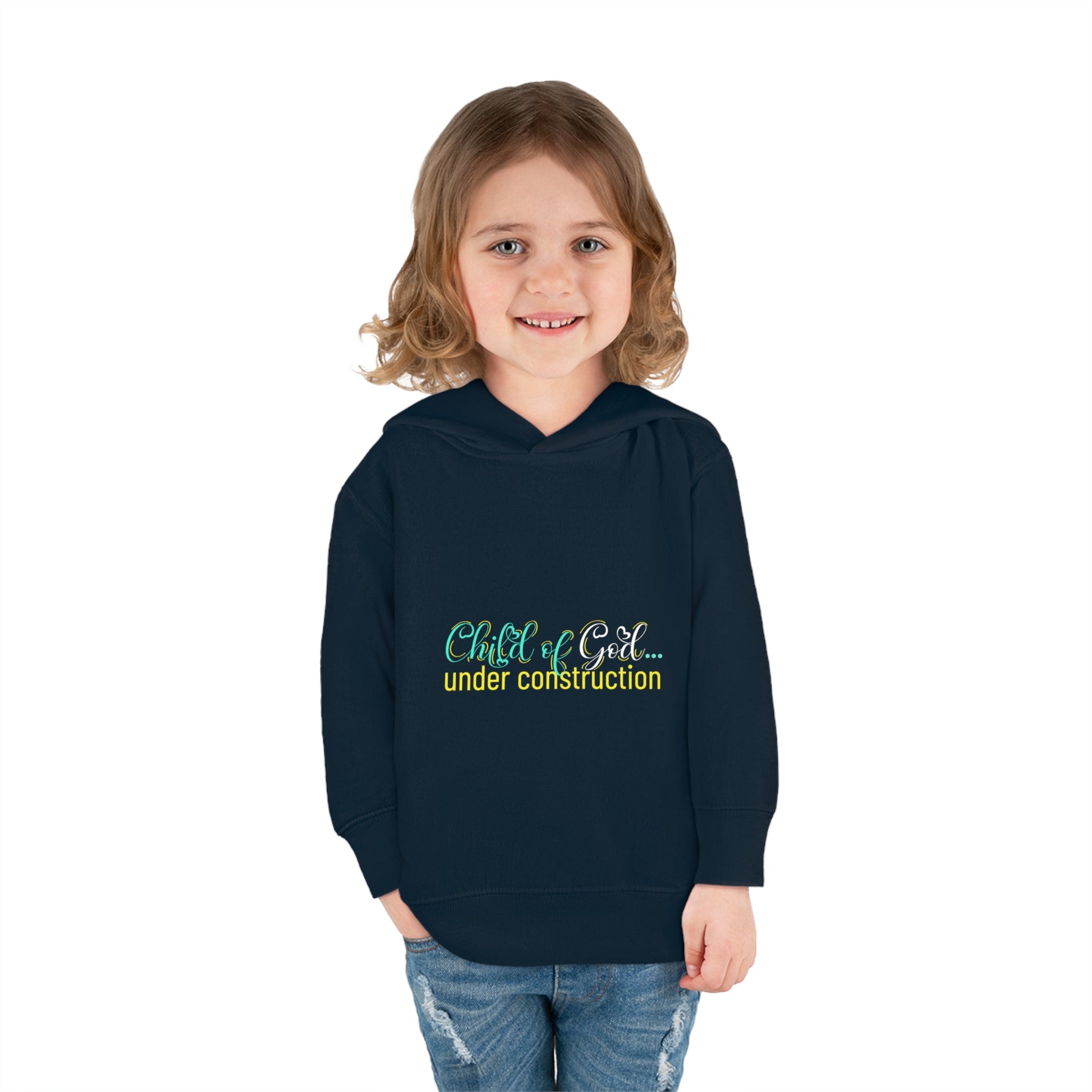 Child Of God Under Construction Toddler Christian Pullover Fleece Hoodie Printify