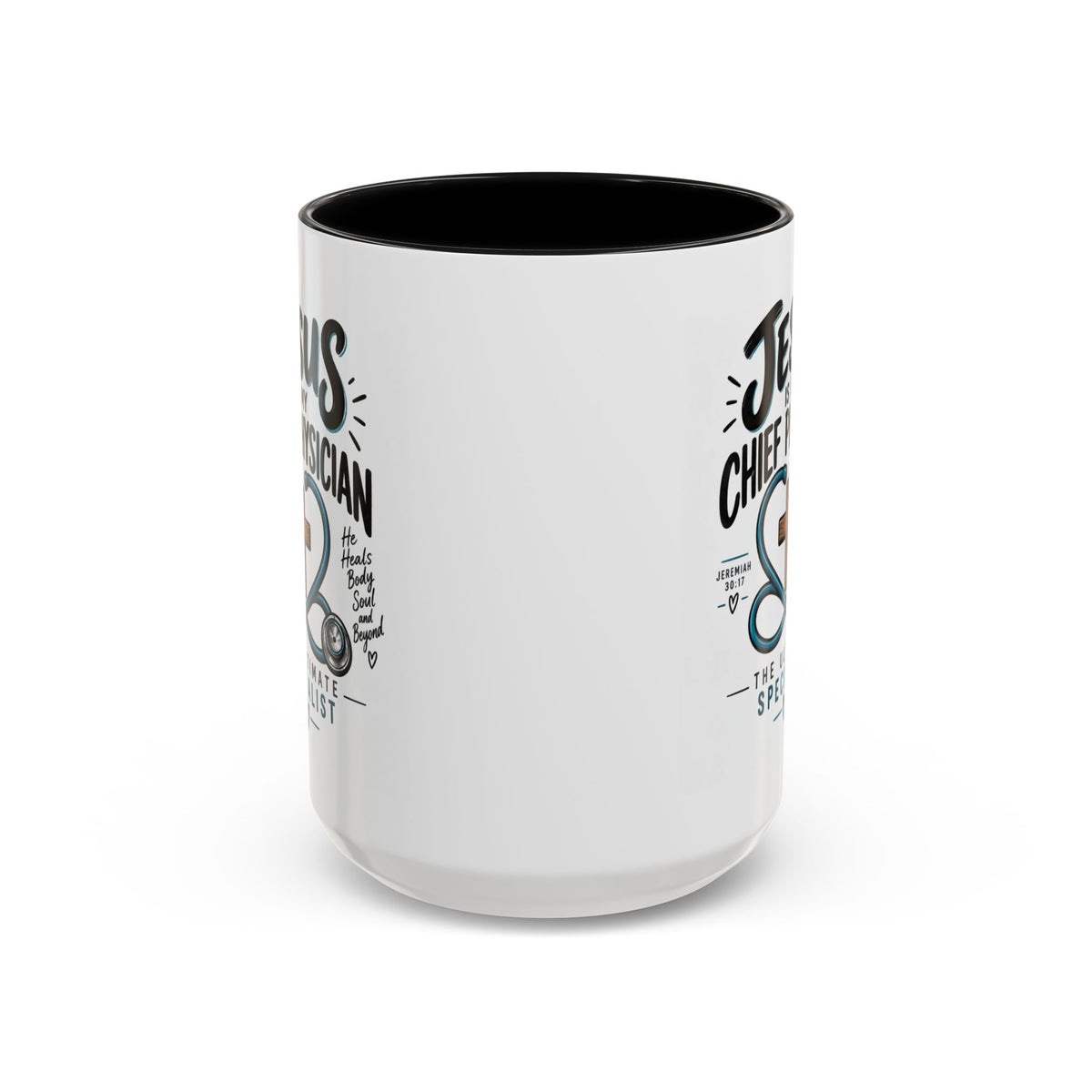 Jesus Is My Chief Physician Accent Coffee Mug – Christian Faith Medical Gift