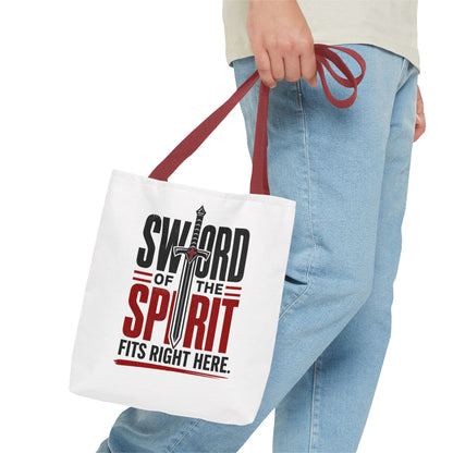 Sword of the Spirit Tote Bag — Christian Faith Inspirational Canvas Tote - ClaimedbyGodDesigns