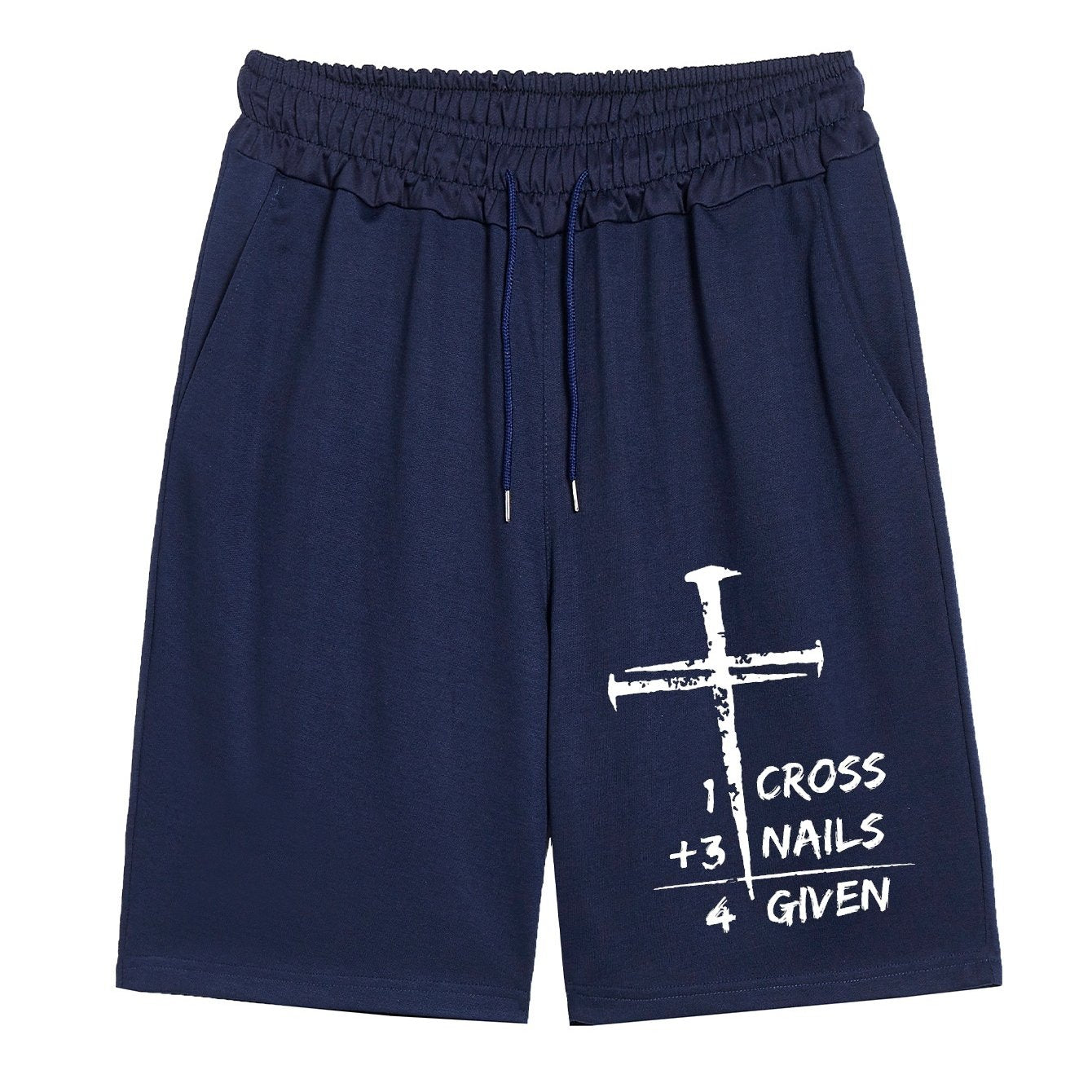 1 Cross 3 Nails 4 Given Men's Christian Shorts claimedbygoddesigns