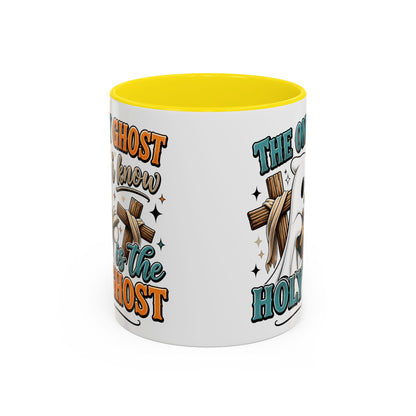 Accent Mug — "The Only Ghost I Know Is the Holy Ghost" Christian Halloween Coffee Cup