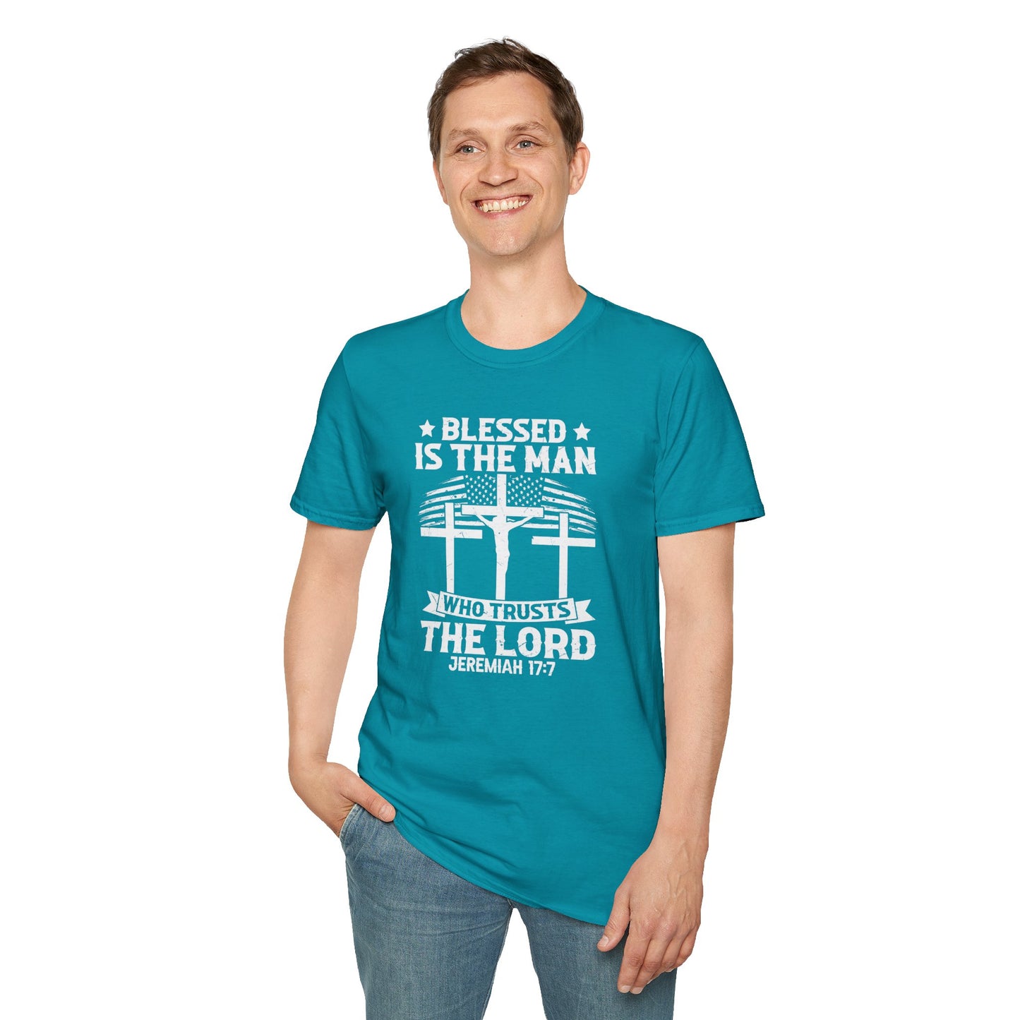 Blessed Is The Man Who Trusts In The Lord American Patriotic Christian Unisex T-shirt