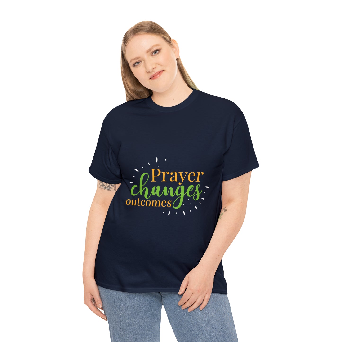 Prayer Changes Outcomes Unisex Heavy Cotton Tee