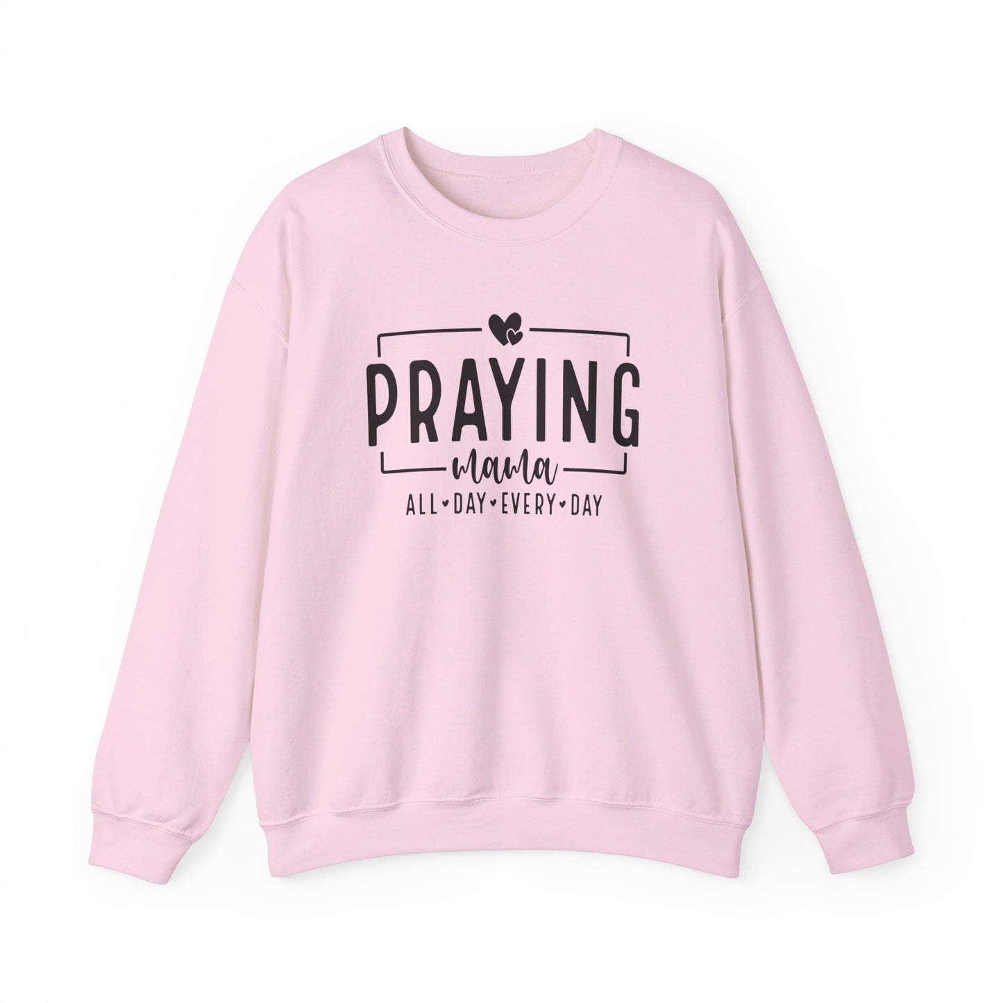 Praying Mama All Day Every Day Women's Heavy Blend™ Crewneck Christian Sweatshirt