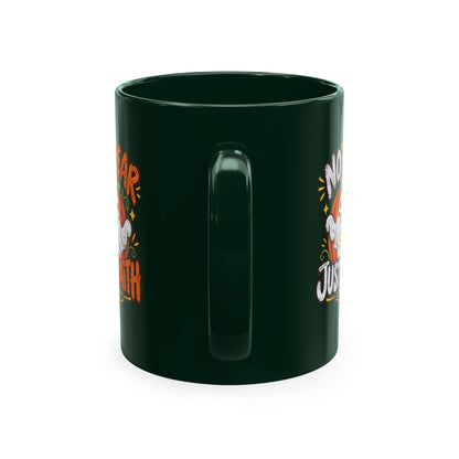 Halloween Ghost Christian Ceramic Mug — "No Fear, Just Faith" Pumpkin Coffee Cup