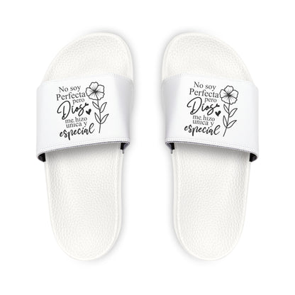 Women's Removable - Strap Spanish Sandals with Inspirational Quote, Casual Footwear, Summer Slides, Gift for Her, Beach Sandals, Relaxation Shoes - ClaimedbyGodDesigns