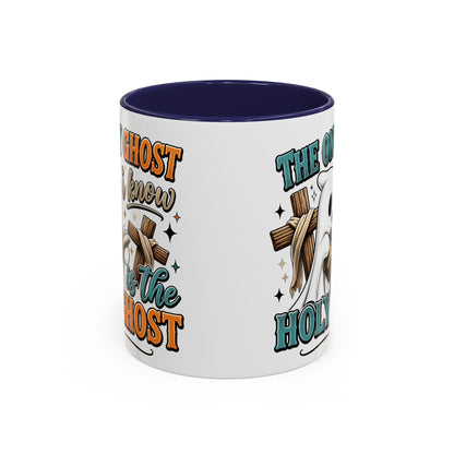 Accent Mug — "The Only Ghost I Know Is the Holy Ghost" Christian Halloween Coffee Cup