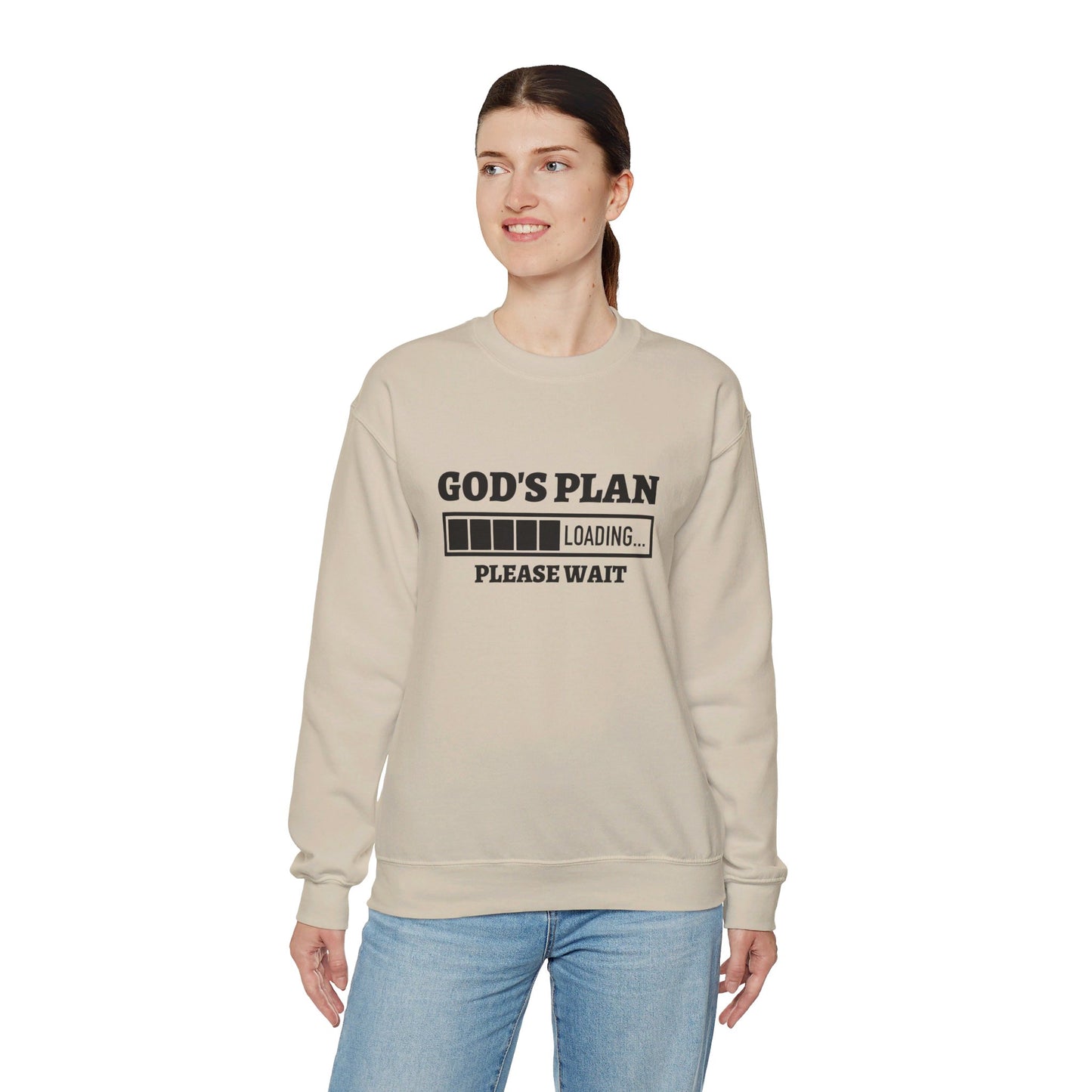 God's Plan Loading Unisex Heavy Blend™ Crewneck Christian Sweatshirt