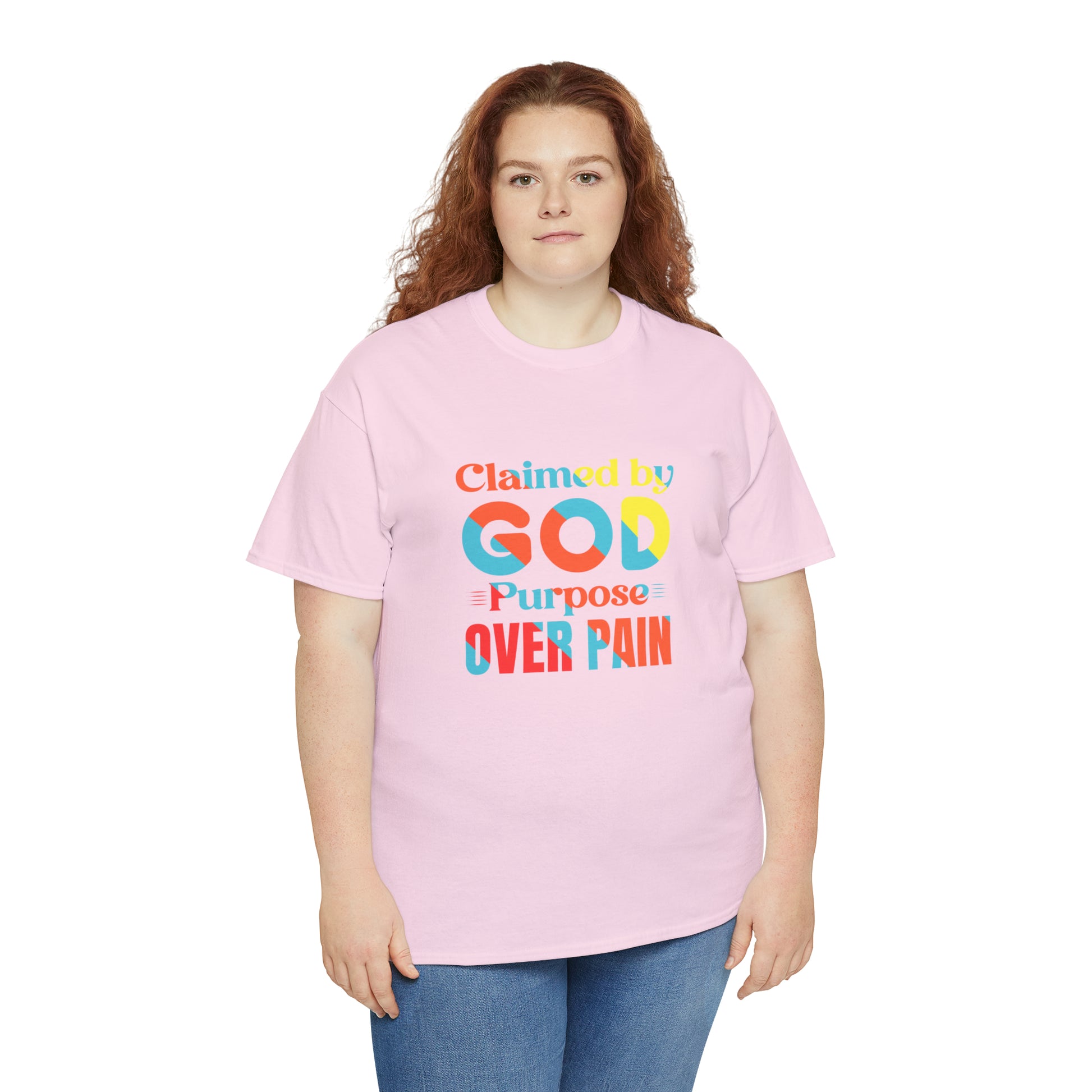 Claimed By God Purpose Over Pain Unisex Heavy Cotton Tee Printify