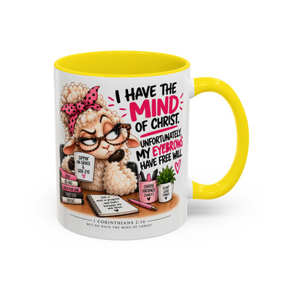 Christian Coffee Mug – "I Have the Mind of Christ" Funny Sheep Design (11/15 oz)