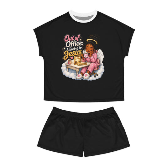 Women’s Pajama Set - “Out of Office: Talking to Jesus” Angelic Lounge Sleepwear
