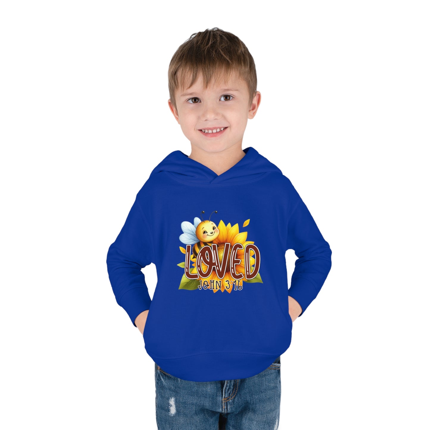 John 3:16 Loved Christian Toddler Pullover Fleece Hooded Sweatshirt